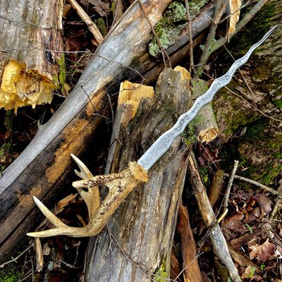 Luna Ignis Short Sword Set in Deer Antler Handle Cernunnos