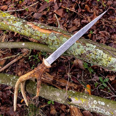 Luna Ignis Short Sword Set in Deer Antler Handle Herne