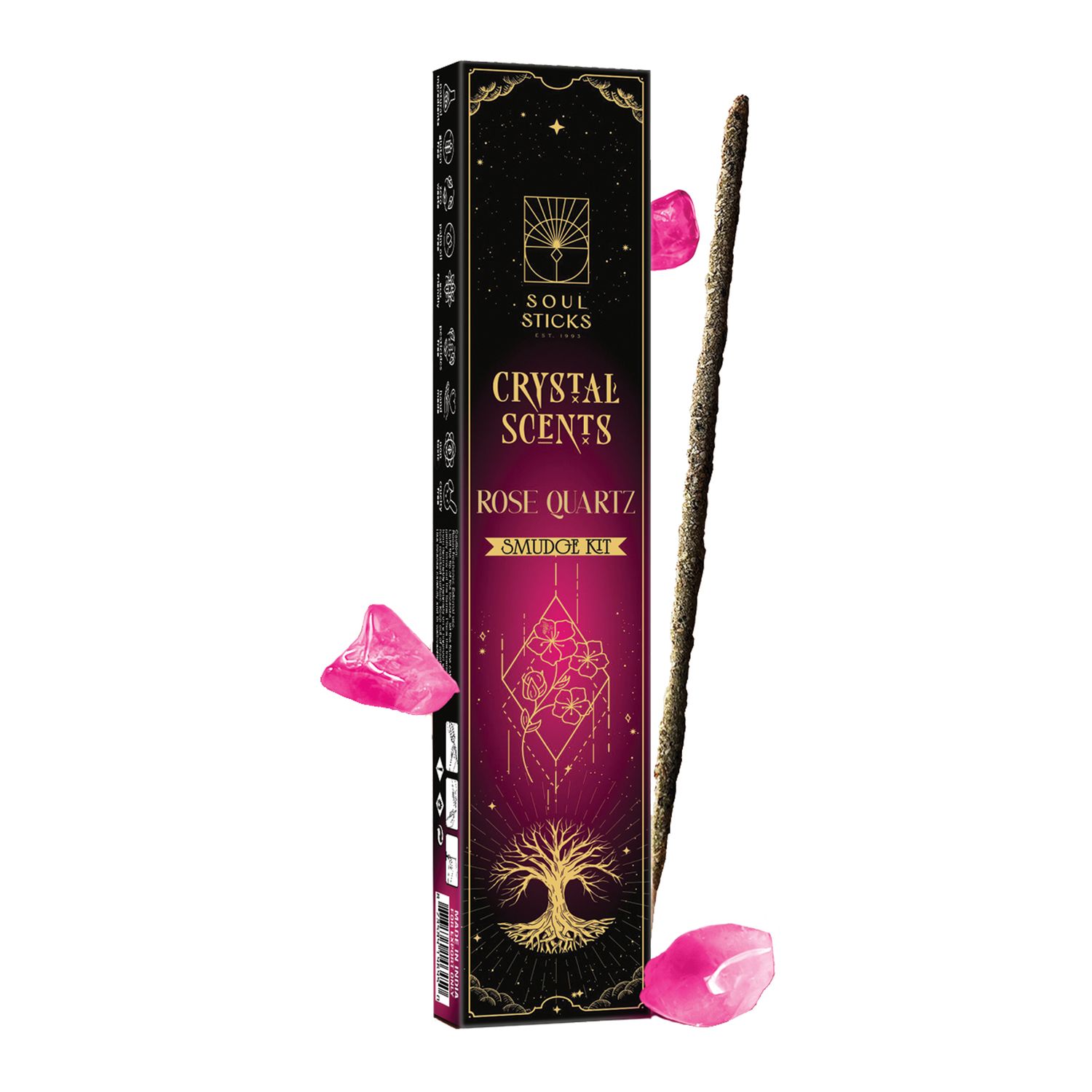 Soul Sticks Crystal Scents 20gm plus crystals - Rose Quartz