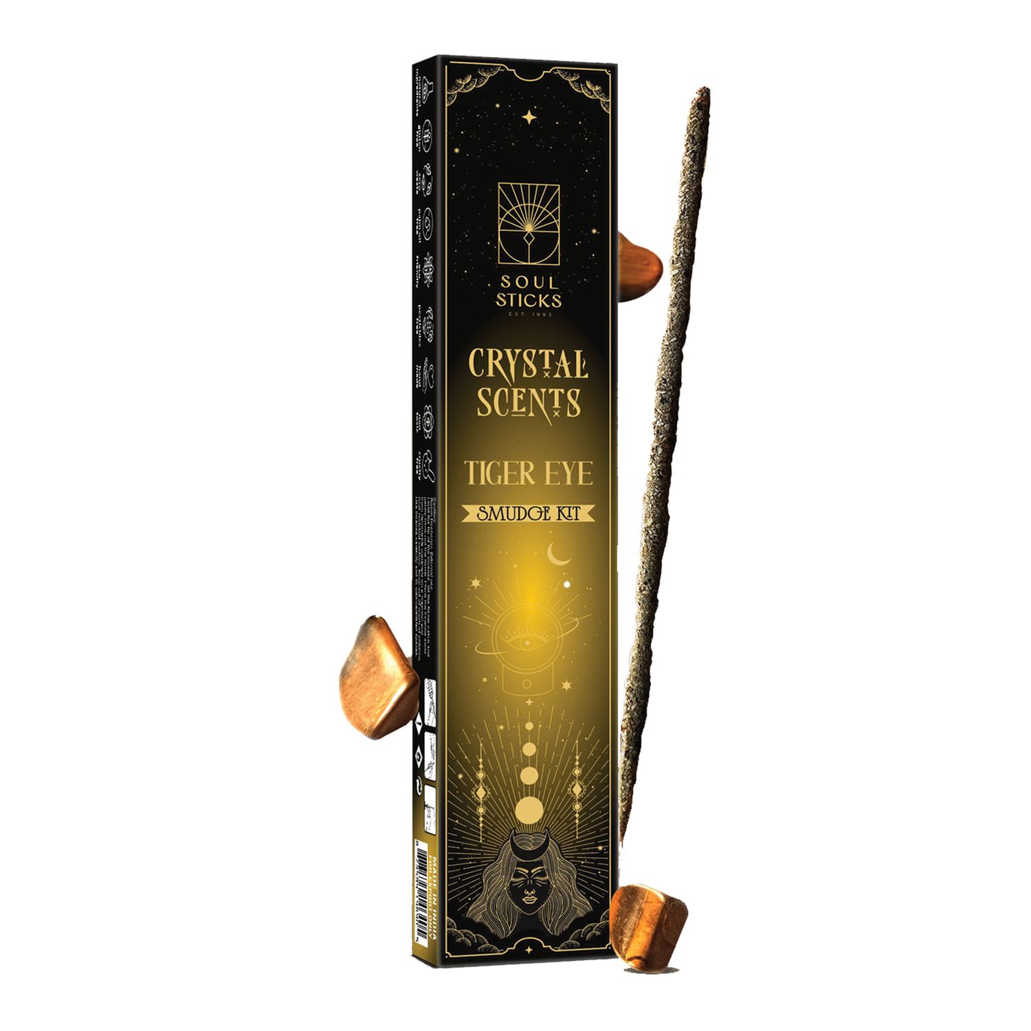 Soul Sticks Crystal Scents 20gm plus crystals - Tiger Eye