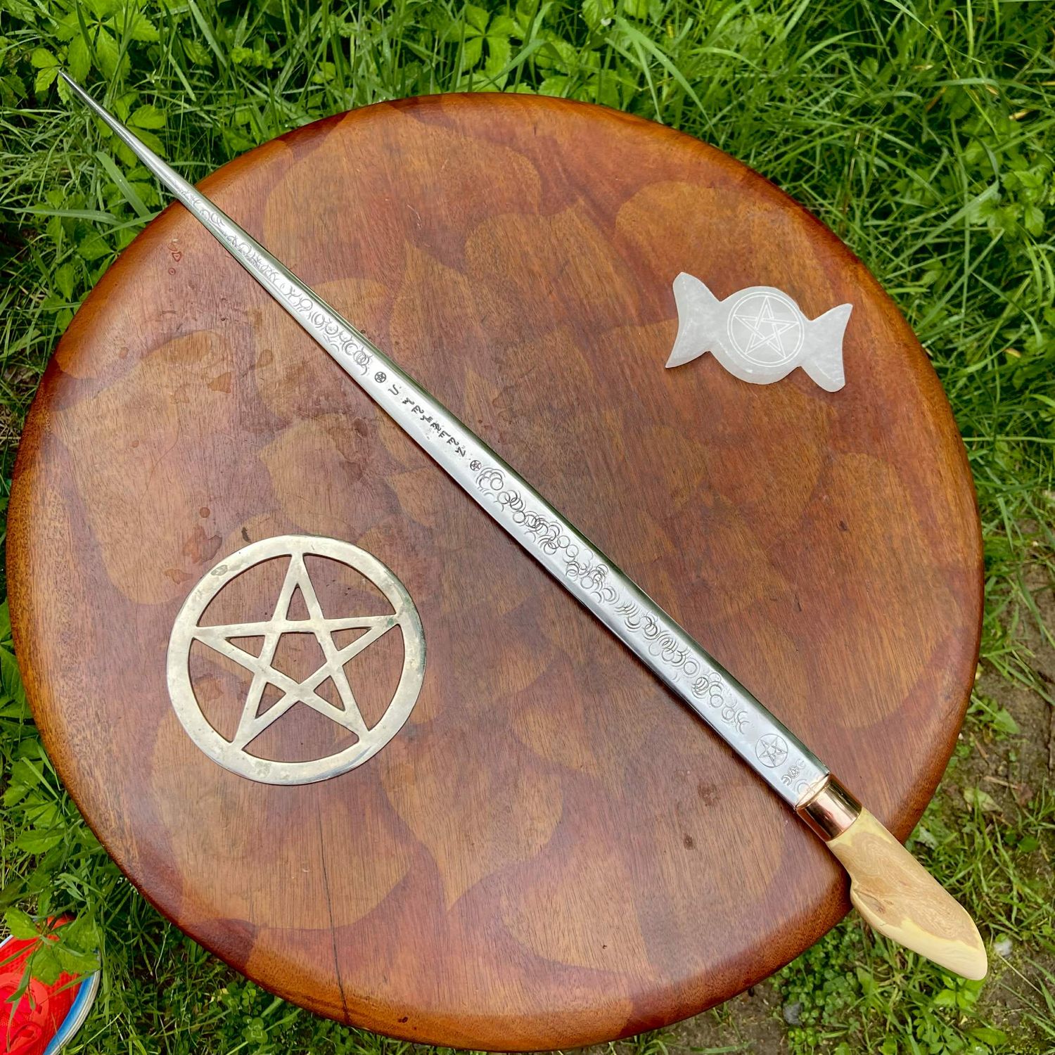 Luna Ignis Necromancer Sword With English Graveyard Yew Handle