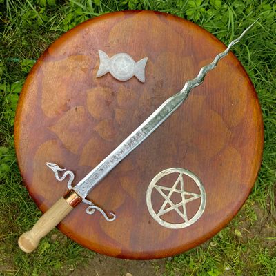 Luna Ignis Witchcraft Wyrm Guard Sword With Red Oak Handle