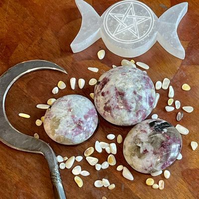 Ruby In Tourmaline Palm Stone