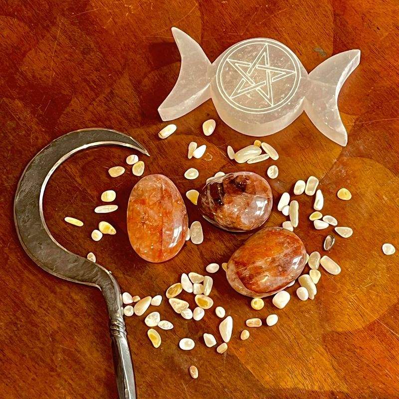 Fire Quartz Palm Stone
