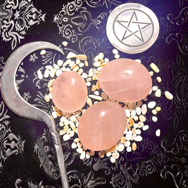 Rose Quartz Palm Stone