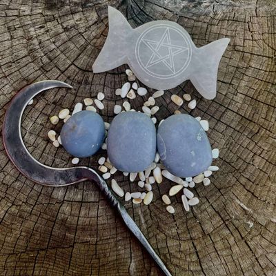 Angelite Palm Stone
