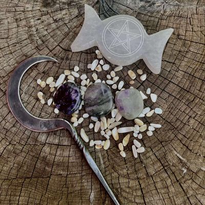 Charoite Palm Stone