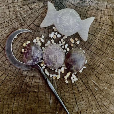 Purple Lepidolite Palm Stone