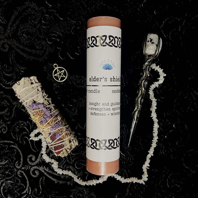 Manifestation Pillar Candle - Elder&#39;s Shield