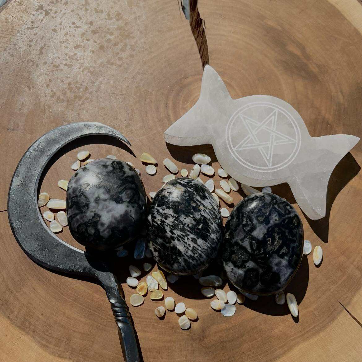 Merlinite Palm Stone