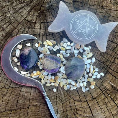 B Grade Charoite Palm Stones