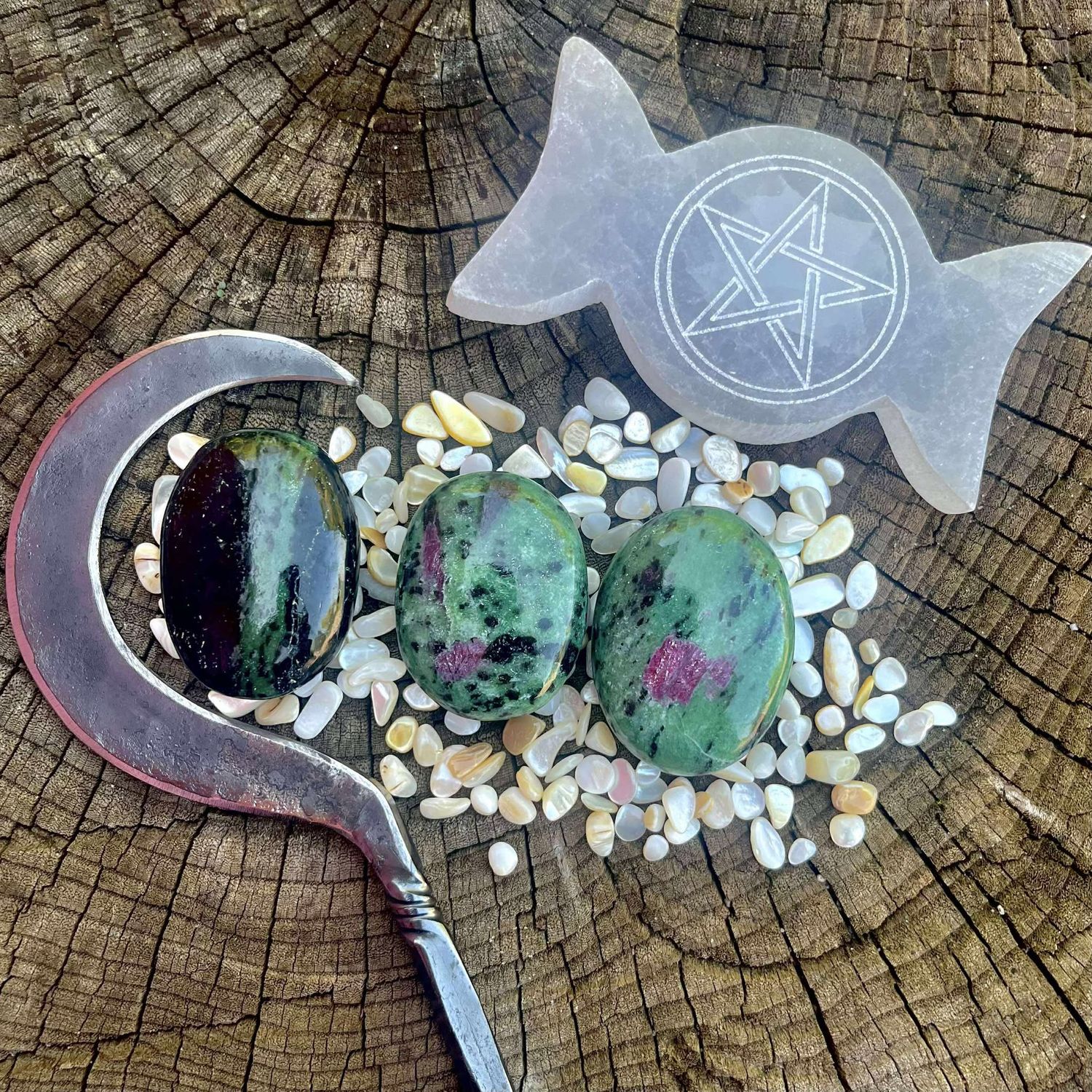 Ruby Zoisite Palm Stone