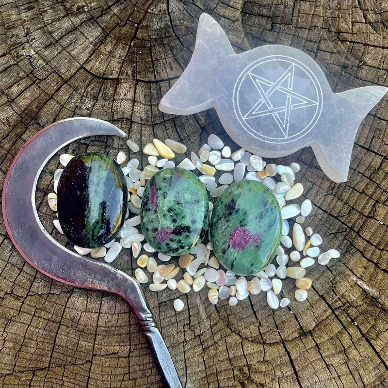 Ruby Zoisite Palm Stone
