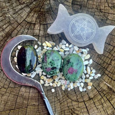 Ruby Zoisite Palm Stone