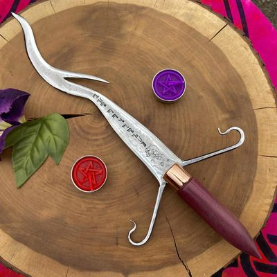 Luna Ignis Ego Draconis Dragon Witchcraft Athame with Purple Heart And Guard 2 Luna Ignis Ego Draconis Dragon Witchcraft Athame with Purple Heart And Guard 2