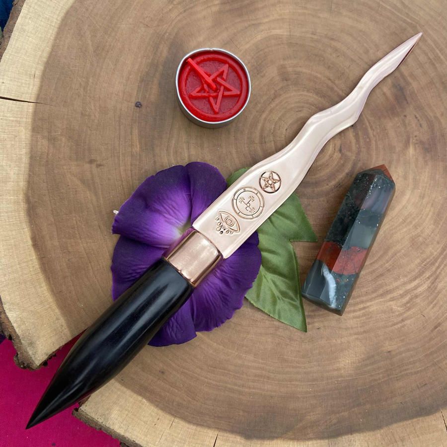 Copper and Ebony Lilith Athame Crying Eye