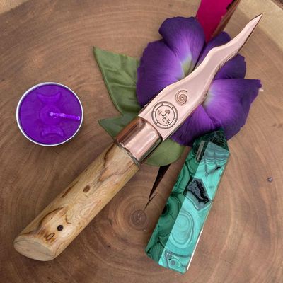 Copper and Apple Lilith Athame Neolithic Spiral Cunning Craft