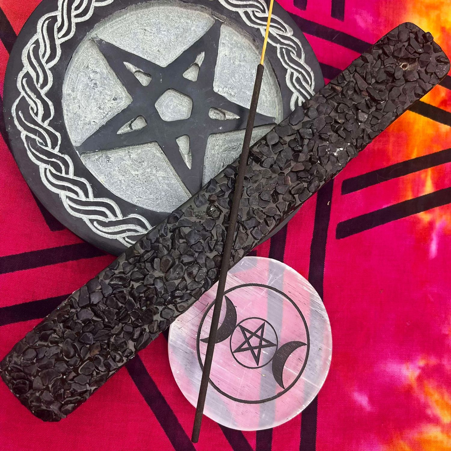 Elements Crystal Incense Boat Black Obsidian