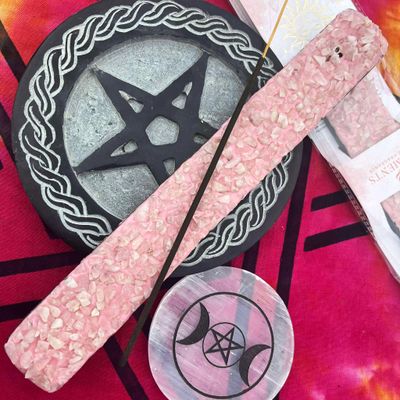 Elements Crystal Incense Boat Rose Quartz