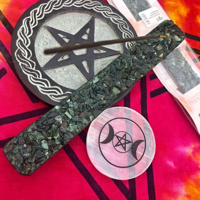 Elements Crystal Incense Boat Bloodstone