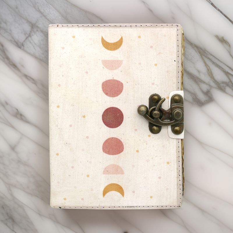 Bohemian Moon Blank Leather Journal