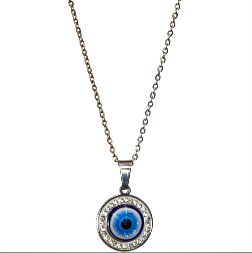 Evil Eye with Gemstones Necklace - Adjustable
