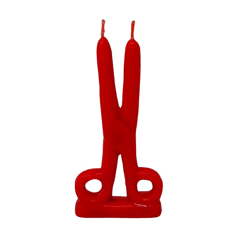 Scissor Shaped Candle- Red