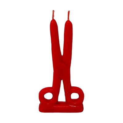 Scissor Shaped Candle- Red