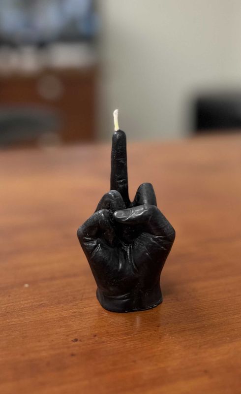 Middle Finger Candle - Black