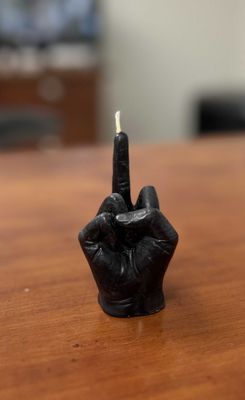 Middle Finger Candle - Black