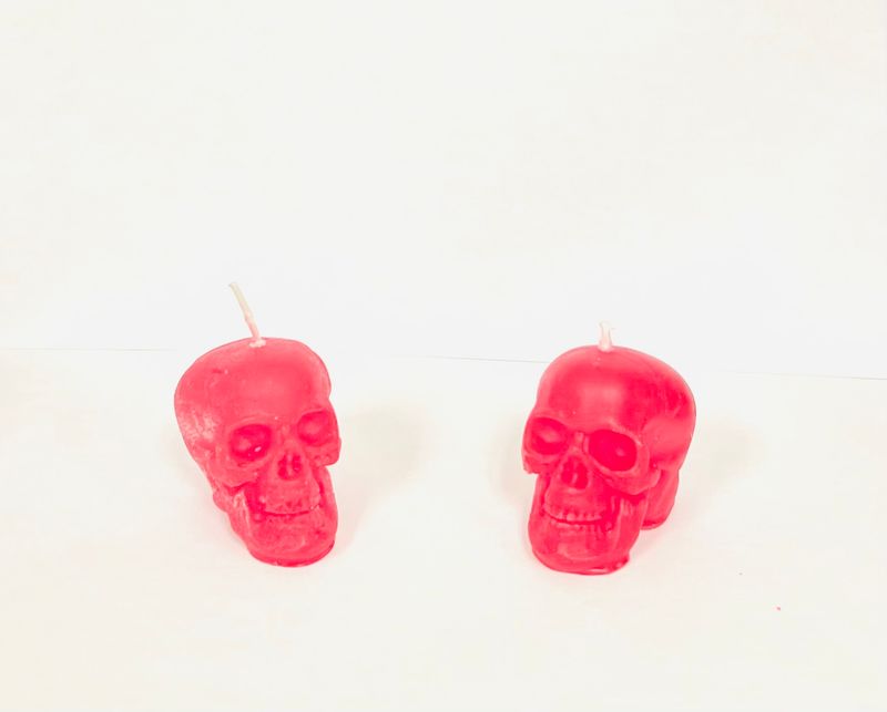 Red Skull Candle