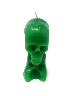Large Skull and Crossbones Candle- Green