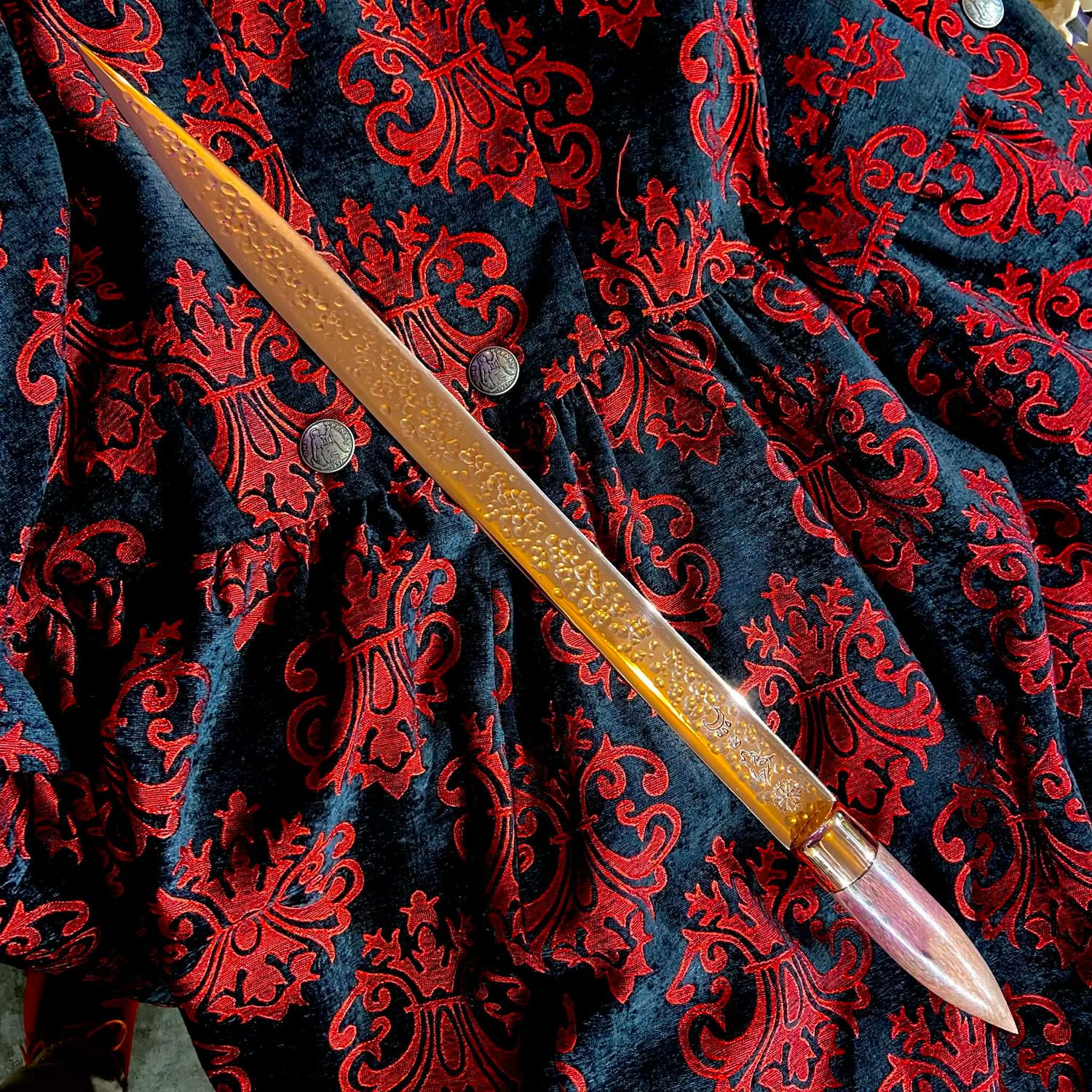 Luna Ignis Copper Celtic Wolf Short Sword Purple Heart Handle