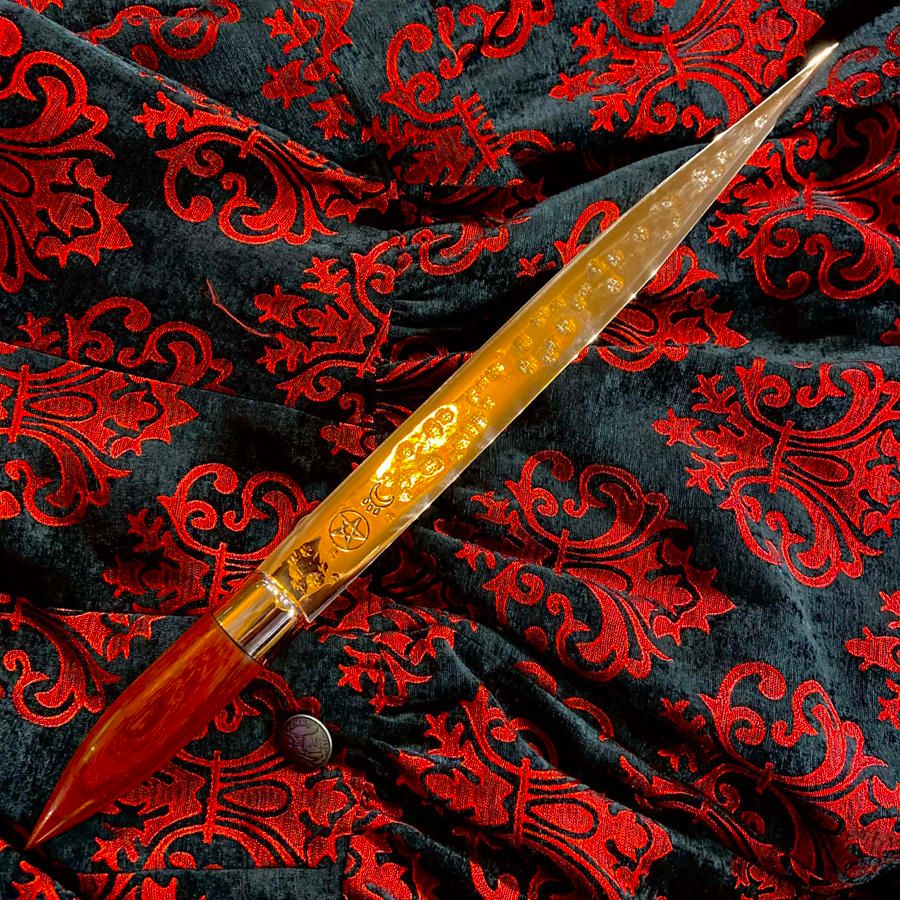 Luna Ignis Copper Pentacle Crying Moon Short Sword Vermillion Handle