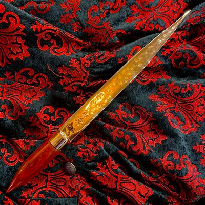 Luna Ignis Copper Pentacle Crying Moon Short Sword Vermillion Handle