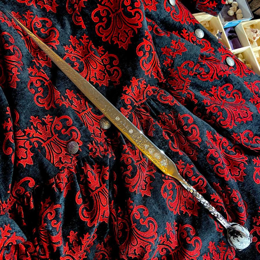 Luna Ignis Witches Sword Runic Odin With Rainbow Moonstone