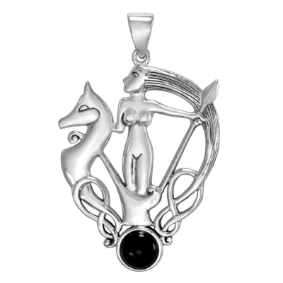 Sterling Silver Morrigan Pendant with Black Onyx