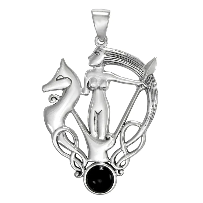 Sterling Silver Morrigan Pendant with Black Onyx