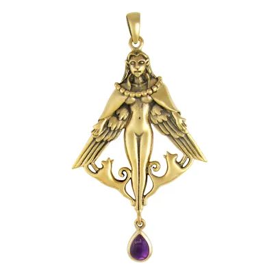 Bronze Freya Pendant with Amethyst