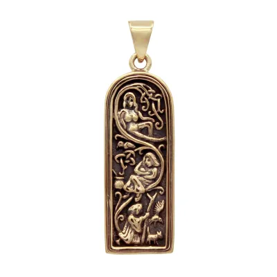 Bronze Maiden Mother &amp; Crone Pendant Goddess
