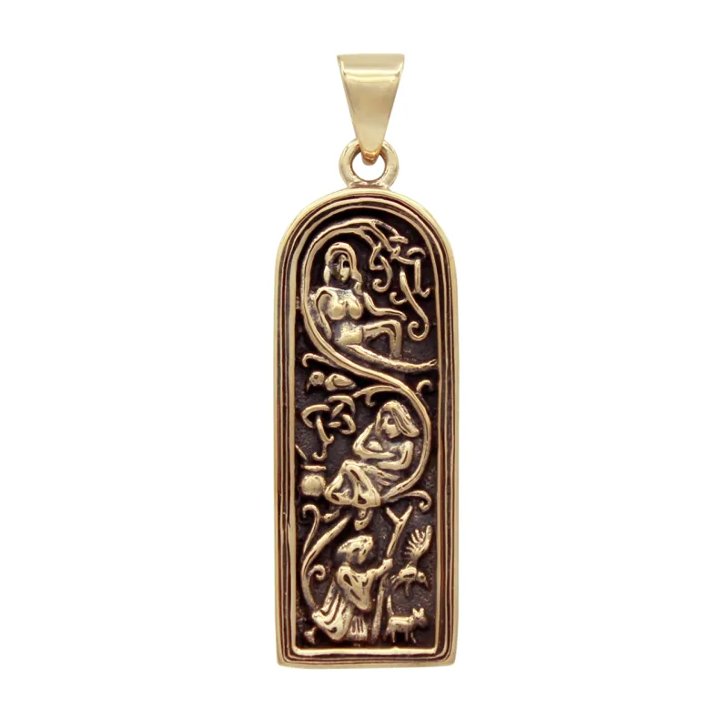 Bronze Maiden Mother &amp; Crone Pendant Goddess