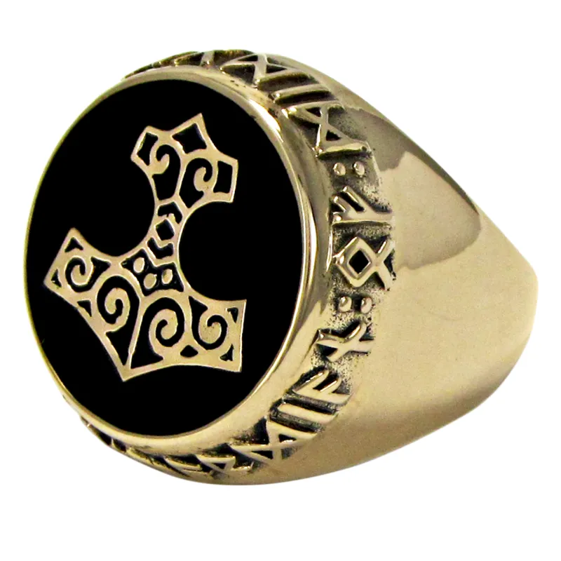 Large Bronze Thors Hammer Ring