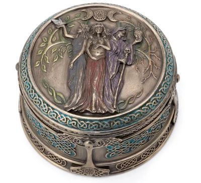 Celtic Triple Goddess Maiden Mother and the Crone Trinket Box