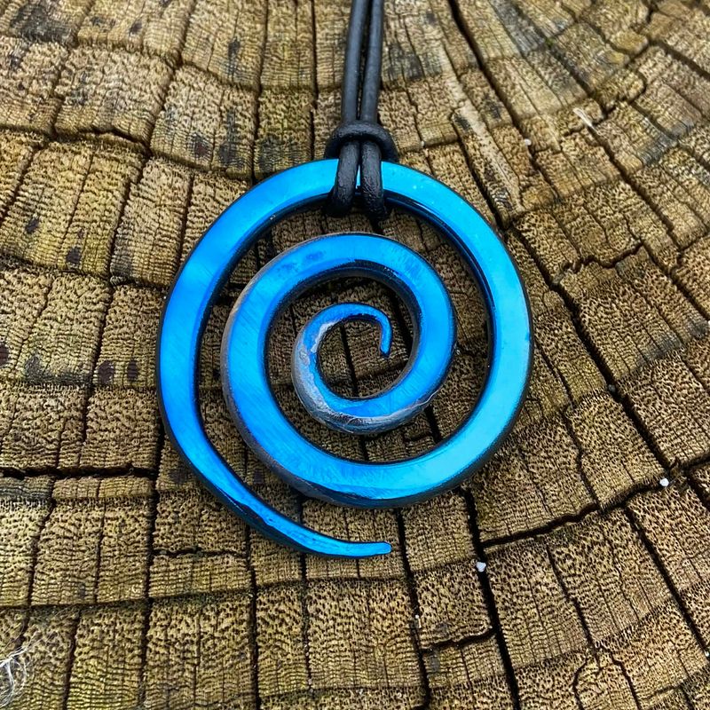 Luna Ignis Colorized Iron Celtic Spiral Amulet Pendant