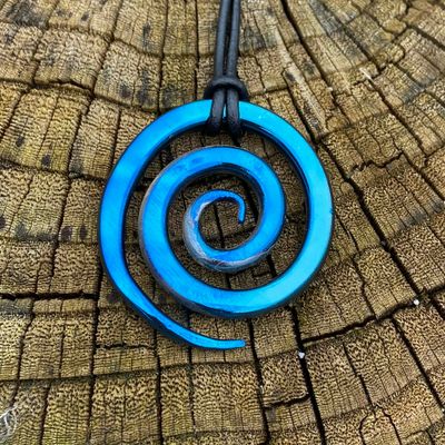 Luna Ignis Colorized Iron Celtic Spiral Amulet Pendant