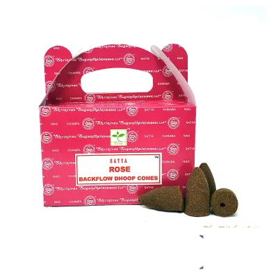 Satya Backflow Incense Cones Rose 24 per pack