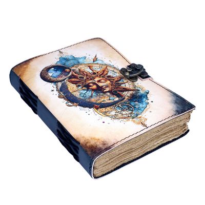 Leather Journal Celestial Clock