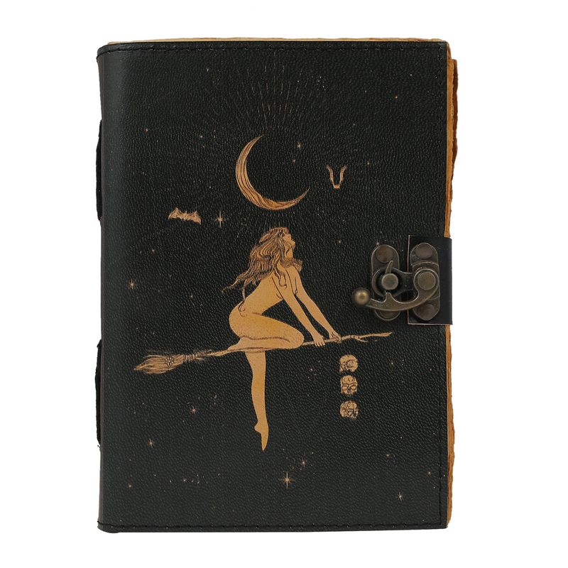 Leather Journal Magic Broom Colored