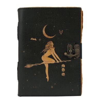 Leather Journal Magic Broom Colored