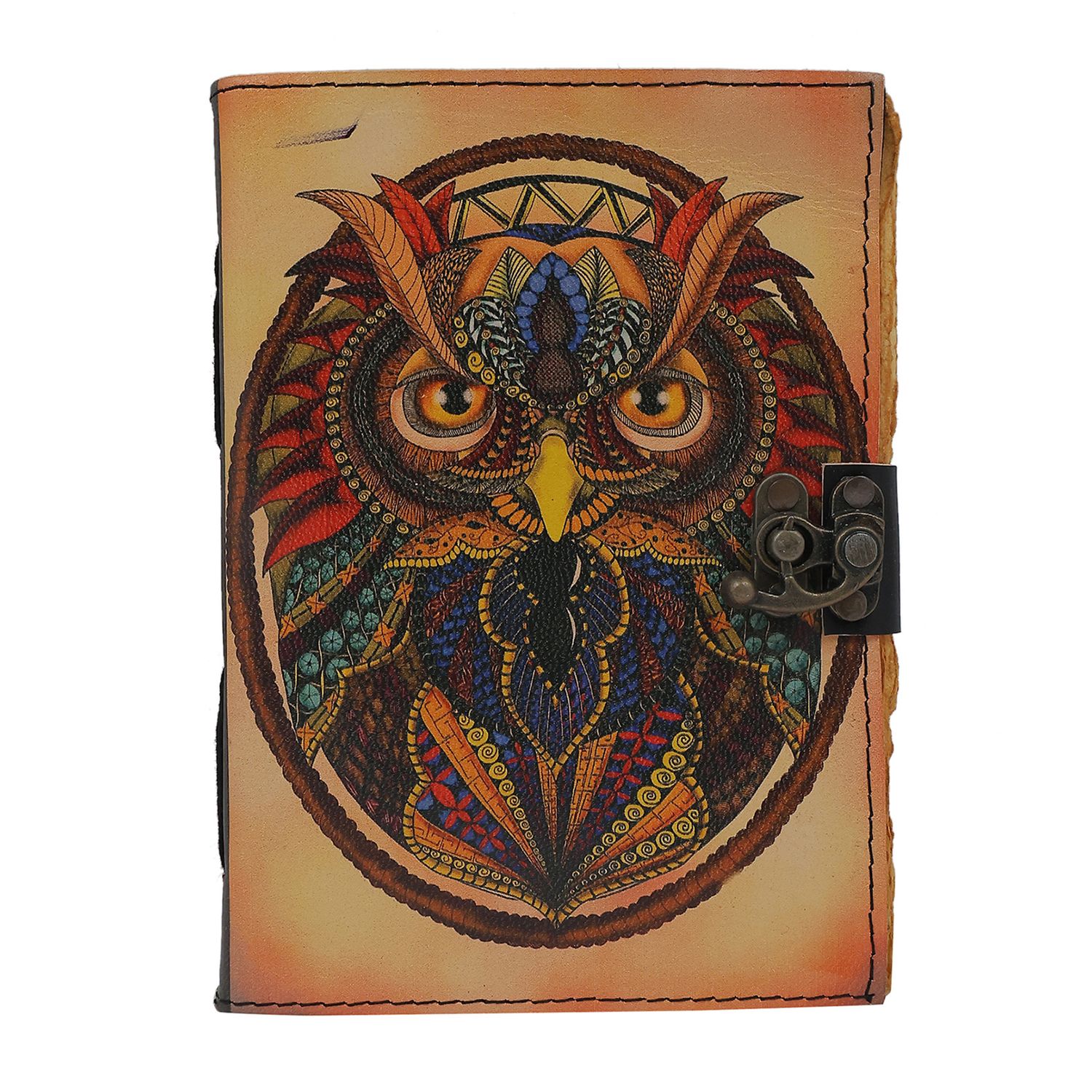 Leather Journal Owl Colored